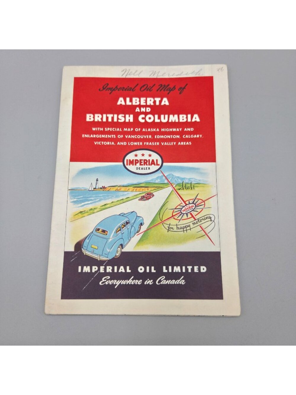 Vintage 1948 Imperial Oil Map Alberta & British Columbia Alaska Highway Details